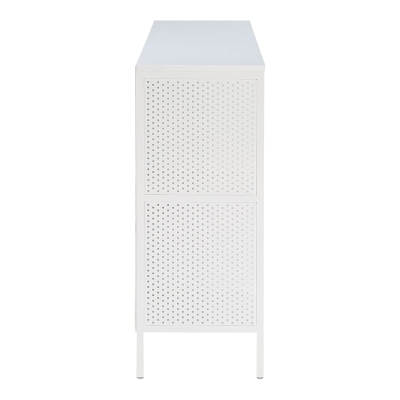 Scranton & Co Industrial 8-Cube Bookshelf with Metal Frame in White