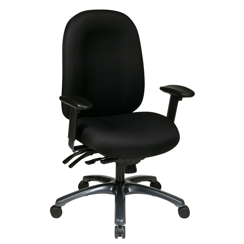 Scranton & Co Multi-Function High-Back Office Chair with Seat Slider in Black