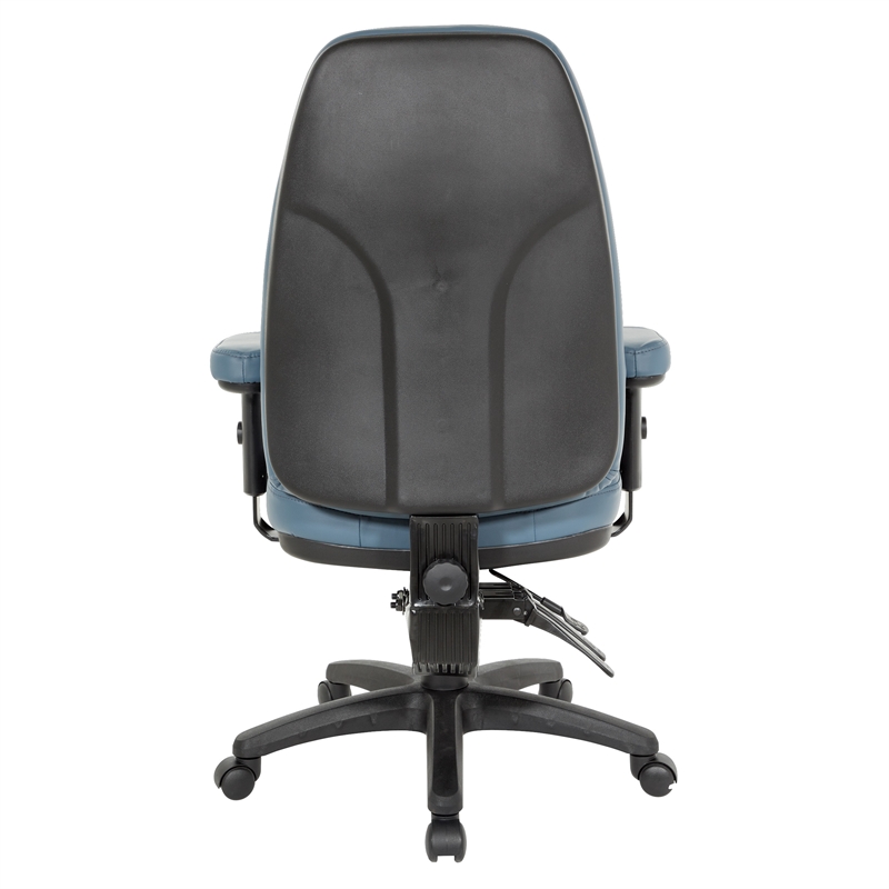 Scranton & Co Ergonomic High-Back Chair in Dillon Blue Faux Leather