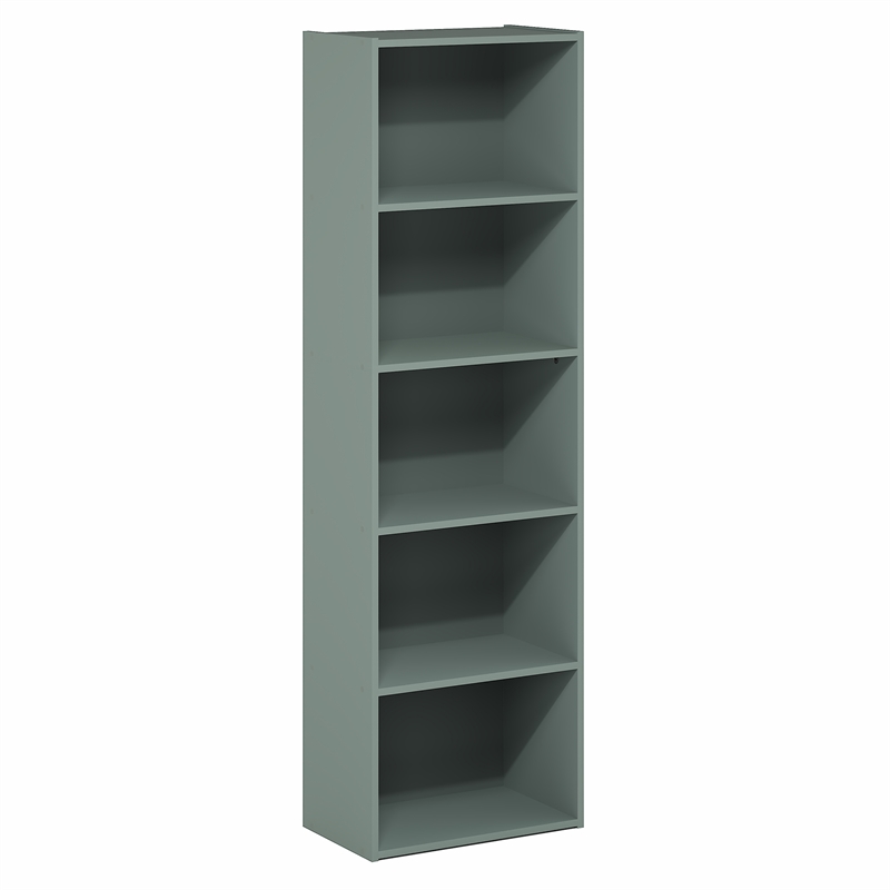 Scranton & Co 5-Tier Bookshelf with Closed Back in Sage Green