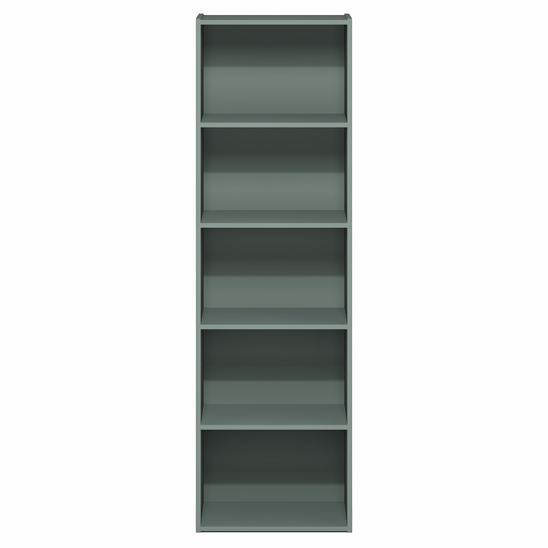 Scranton & Co 5-Tier Bookshelf with Closed Back in Sage Green