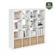 Scranton & Co 16-Cube Storage Organizer with Triple-Thick Frame in White