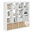 Scranton & Co 16-Cube Storage Organizer with Triple-Thick Frame in White