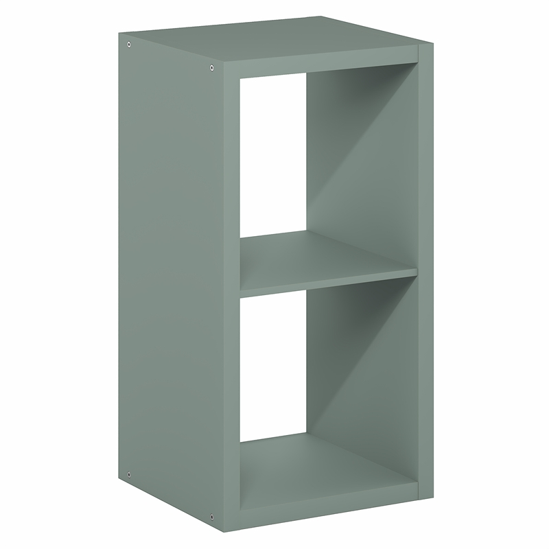 Scranton & Co Reversible 2-Cube Bookcase with Thick Frame in Sage Green