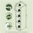 Scranton & Co Reversible 4-Cube Bookcase with Thick Frame in Sage Green