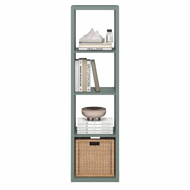 Scranton & Co Reversible 4-Cube Bookcase with Thick Frame in Sage Green