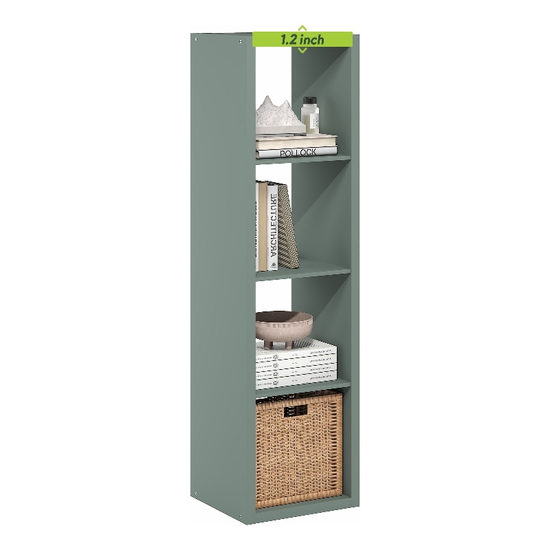 Scranton & Co Reversible 4-Cube Bookcase with Thick Frame in Sage Green