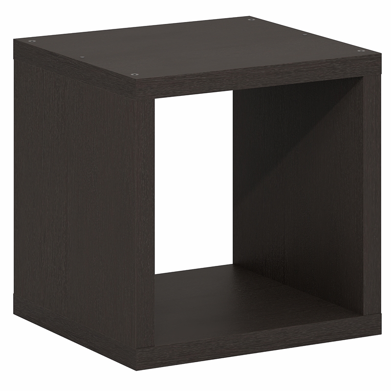 Scranton & Co Stackable 2-Tier Cube Bookcase with Open Back in Black Dark Oak