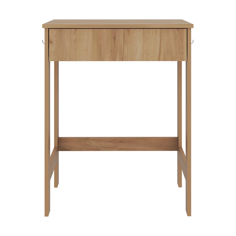 Scranton & Co Compact 1-Drawer Desk with 4 Legs in Light Oak