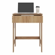 Scranton & Co Compact 1-Drawer Desk with 4 Legs in Light Oak