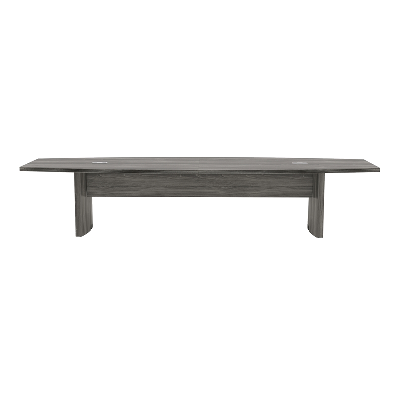 Scranton & Co 12 ft Boat-Shaped Conference Table in Gray Steel Laminate