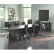 Scranton & Co 12 ft Boat-Shaped Conference Table in Gray Steel Laminate