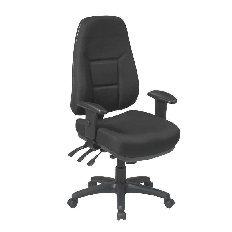 Scranton & Co High Back Multi Function Ergonomic Chair in Black Fabric