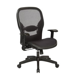 Scranton & Co Air Grid Black Fabric Managers Chair with Adjustable Flip Arms