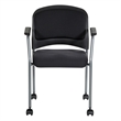 Scranton & Co Titanium Finish Rolling Visitors Chair with Casters in Black