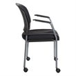 Scranton & Co Titanium Finish Rolling Visitors Chair with Casters in Black