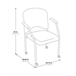 Scranton & Co Titanium Finish Rolling Visitors Chair with Casters in Black