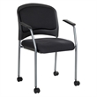 Scranton & Co Titanium Finish Rolling Visitors Chair with Casters in Black