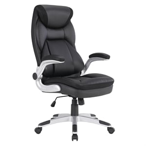 Scranton & Co Executive Black Bonded Leather Chair with Nylon Base