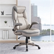 Scranton & Co Executive Taupe Gray Bonded Leather Chair with Nylon Base