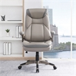 Scranton & Co Executive Taupe Gray Bonded Leather Chair with Nylon Base