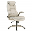 Scranton & Co Executive Taupe Gray Bonded Leather Chair with Nylon Base