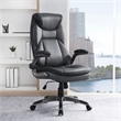 Scranton & Co Executive Charcoal Bonded Leather Chair with Nylon Base