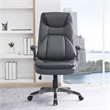 Scranton & Co Executive Charcoal Bonded Leather Chair with Nylon Base