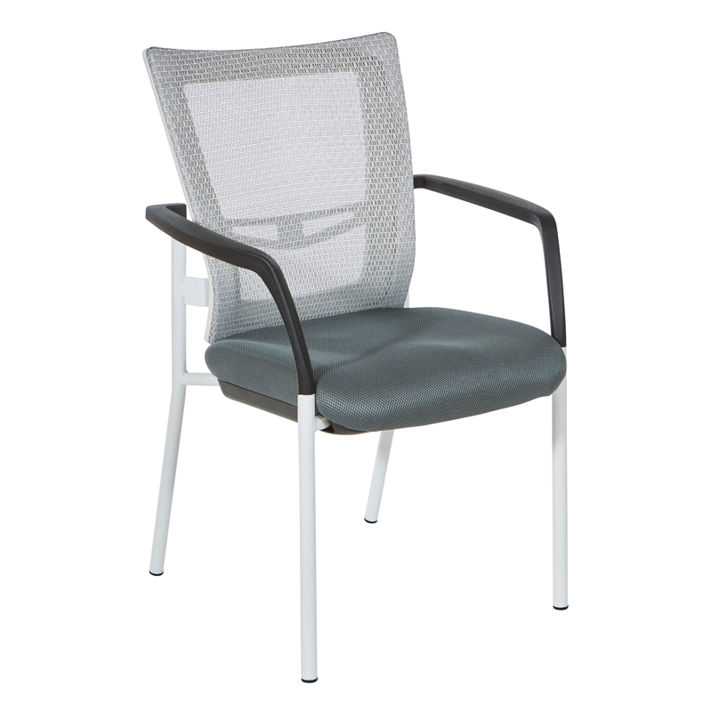Scranton & Co ProGrid Mesh Back Visitors Chair with Gray Fabric Seat