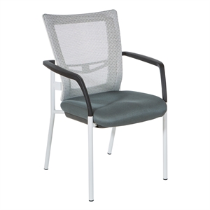 Scranton & Co ProGrid Mesh Back Visitors Chair with Gray Fabric Seat