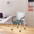 Scranton & Co ProGrid Mesh Back Visitors Chair with Gray Fabric Seat