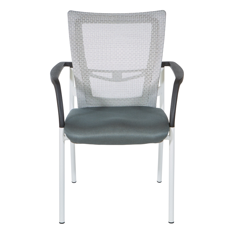 Scranton & Co ProGrid Mesh Back Visitors Chair with Gray Fabric Seat