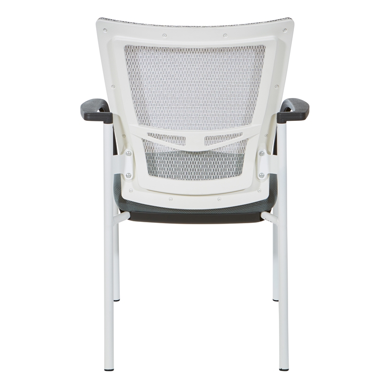Scranton & Co ProGrid Mesh Back Visitors Chair with Gray Fabric Seat