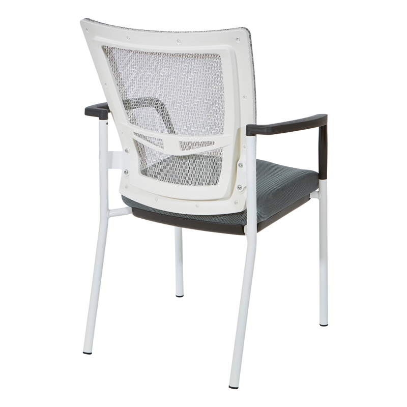 Scranton & Co ProGrid Mesh Back Visitors Chair with Gray Fabric Seat