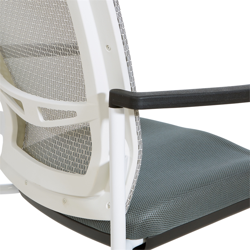 Scranton & Co ProGrid Mesh Back Visitors Chair with Gray Fabric Seat