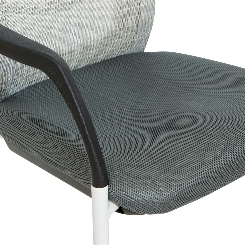 Scranton & Co ProGrid Mesh Back Visitors Chair with Gray Fabric Seat