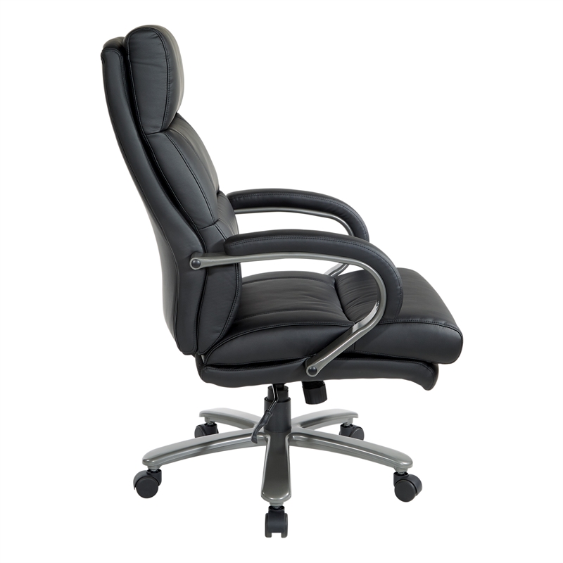 Scranton & Co Big and Tall Executive Chair in Black Bonded Leather