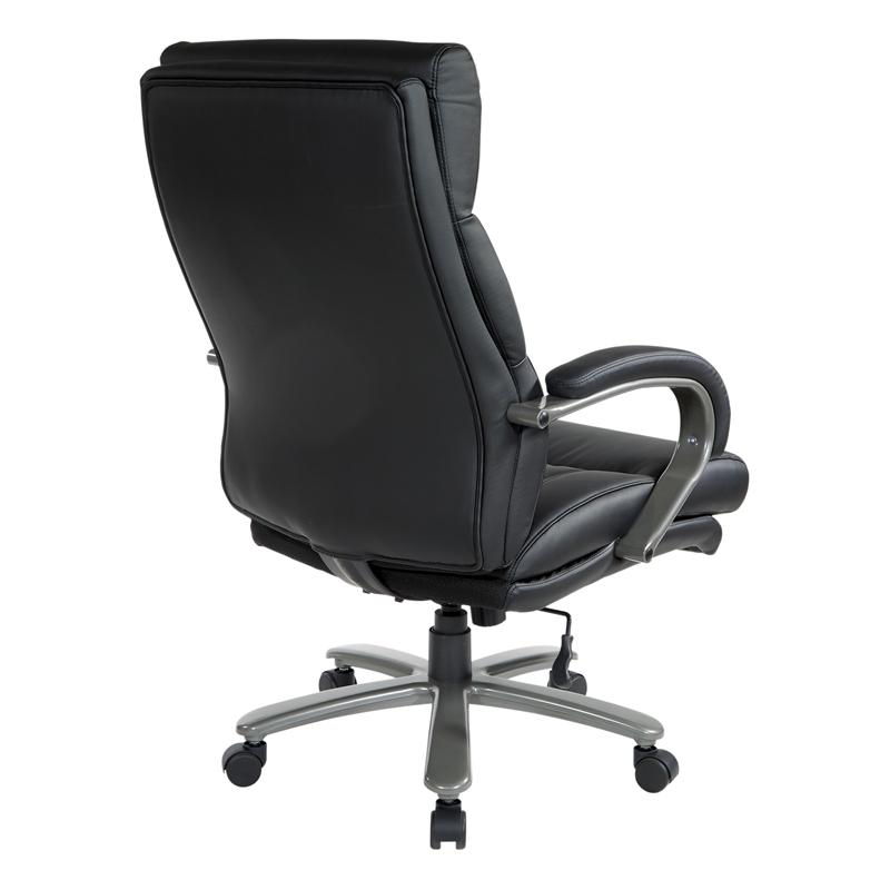 Scranton & Co Big and Tall Executive Chair in Black Bonded Leather