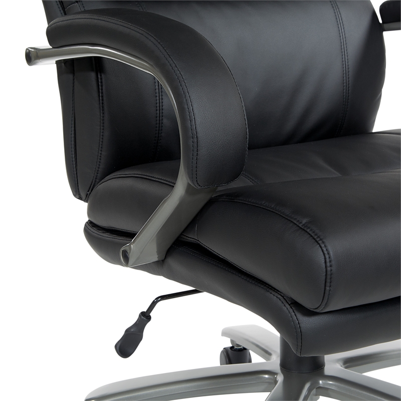 Scranton & Co Big and Tall Executive Chair in Black Bonded Leather