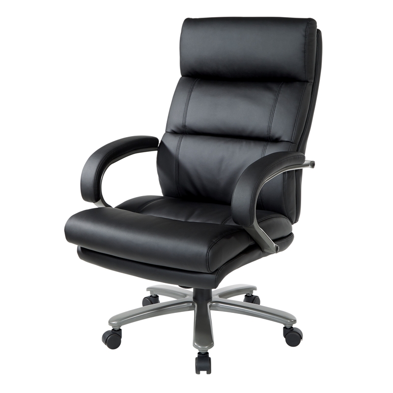Scranton & Co Big and Tall Executive Chair in Black Bonded Leather
