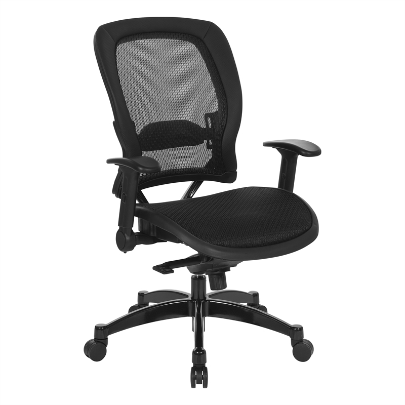Scranton & Co Black Breathable Mesh Manager's Chair with Flip Arms