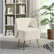 Scranton & Co Vanity Chair in Textured Cream Fabric with Gold Legs