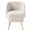 Scranton & Co Vanity Chair in Textured Cream Fabric with Gold Legs