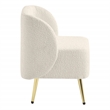 Scranton & Co Vanity Chair in Textured Cream Fabric with Gold Legs
