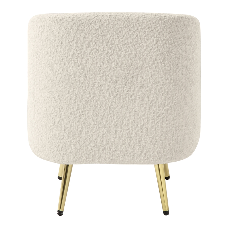 Scranton & Co Vanity Chair in Textured Cream Fabric with Gold Legs
