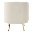 Scranton & Co Vanity Chair in Textured Cream Fabric with Gold Legs