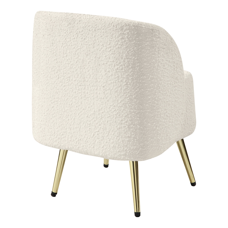 Scranton & Co Vanity Chair in Textured Cream Fabric with Gold Legs