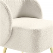 Scranton & Co Vanity Chair in Textured Cream Fabric with Gold Legs