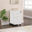 Scranton & Co 3 Drawer Mobile File Cabinet in White Engineered Wood
