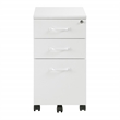 Scranton & Co 3 Drawer Mobile File Cabinet in White Engineered Wood